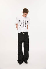 KREATE Sculpted Pleated Straight-Leg Trousers