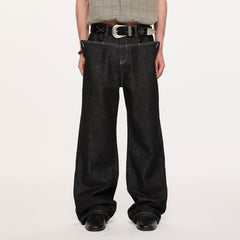 KREATE Panel Flap Plaid Pocket Jeans