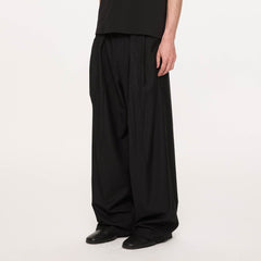 KREATE Rose Embroidered Pleated Straight-Leg Trousers