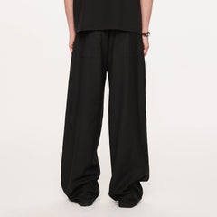 KREATE Rose Embroidered Pleated Straight-Leg Trousers