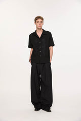 KREATE Rose Embroidered Pleated Straight-Leg Trousers