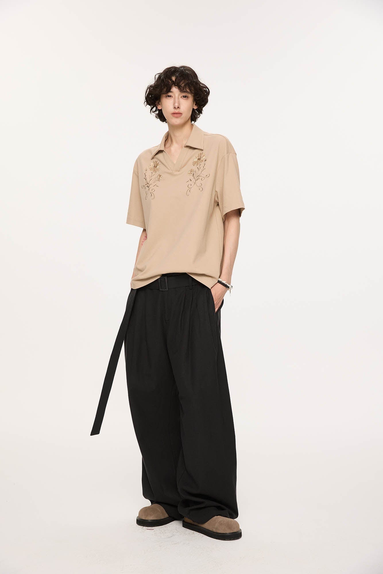 KREATE Daisy Embroidered Polo T-Shirt