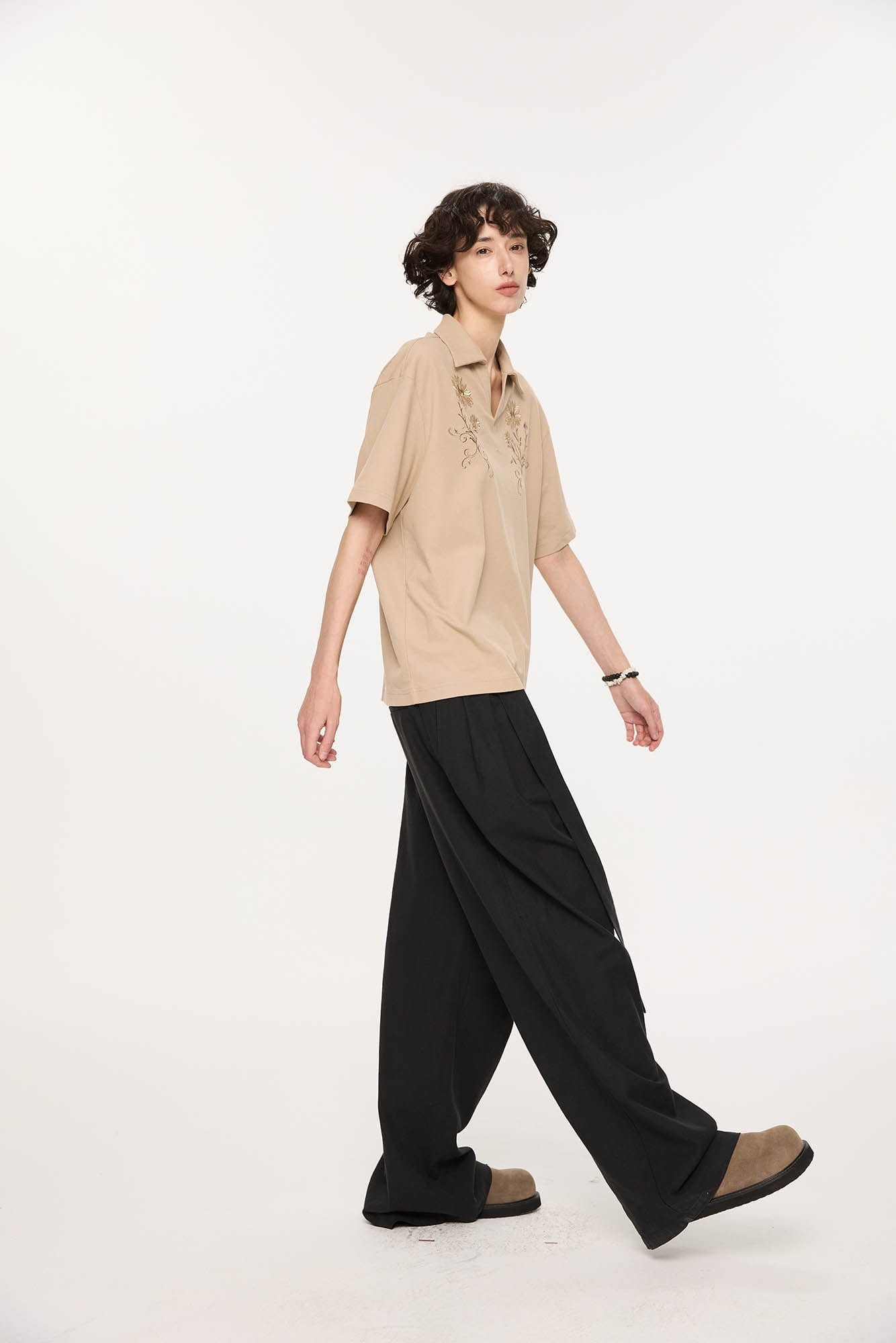 KREATE Daisy Embroidered Polo T-Shirt
