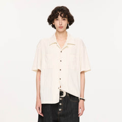 KREATE Cable-Jacquard Pocket Cuban Half Shirt