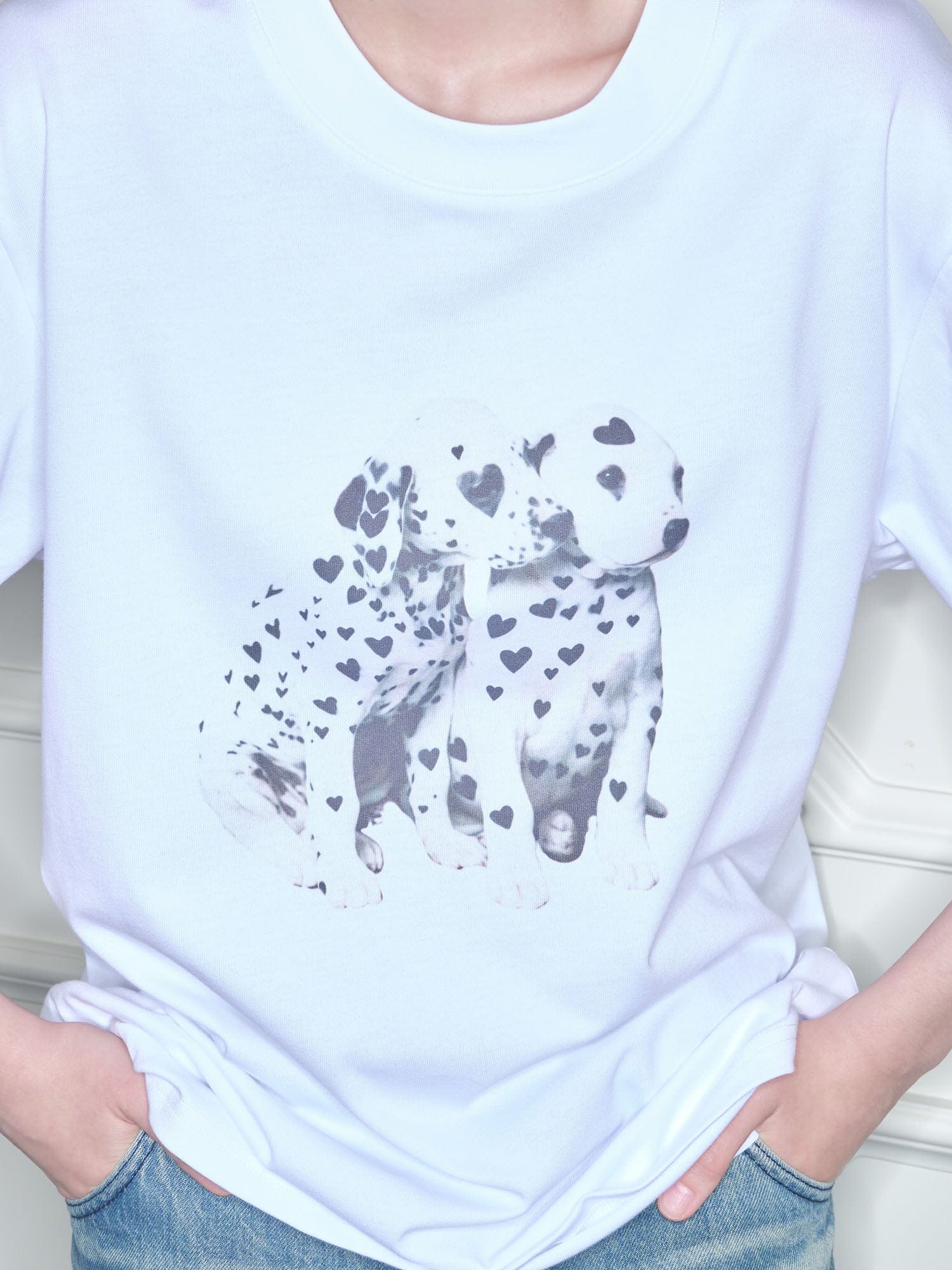 SOURPLUM Heart Dalmatian Graphic T-Shirt