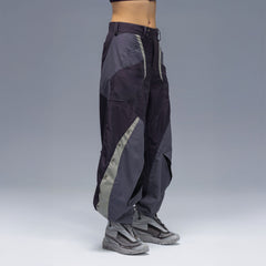 XIPHEVIL Deconstructed Contrast Panel Utility Curved Pants
