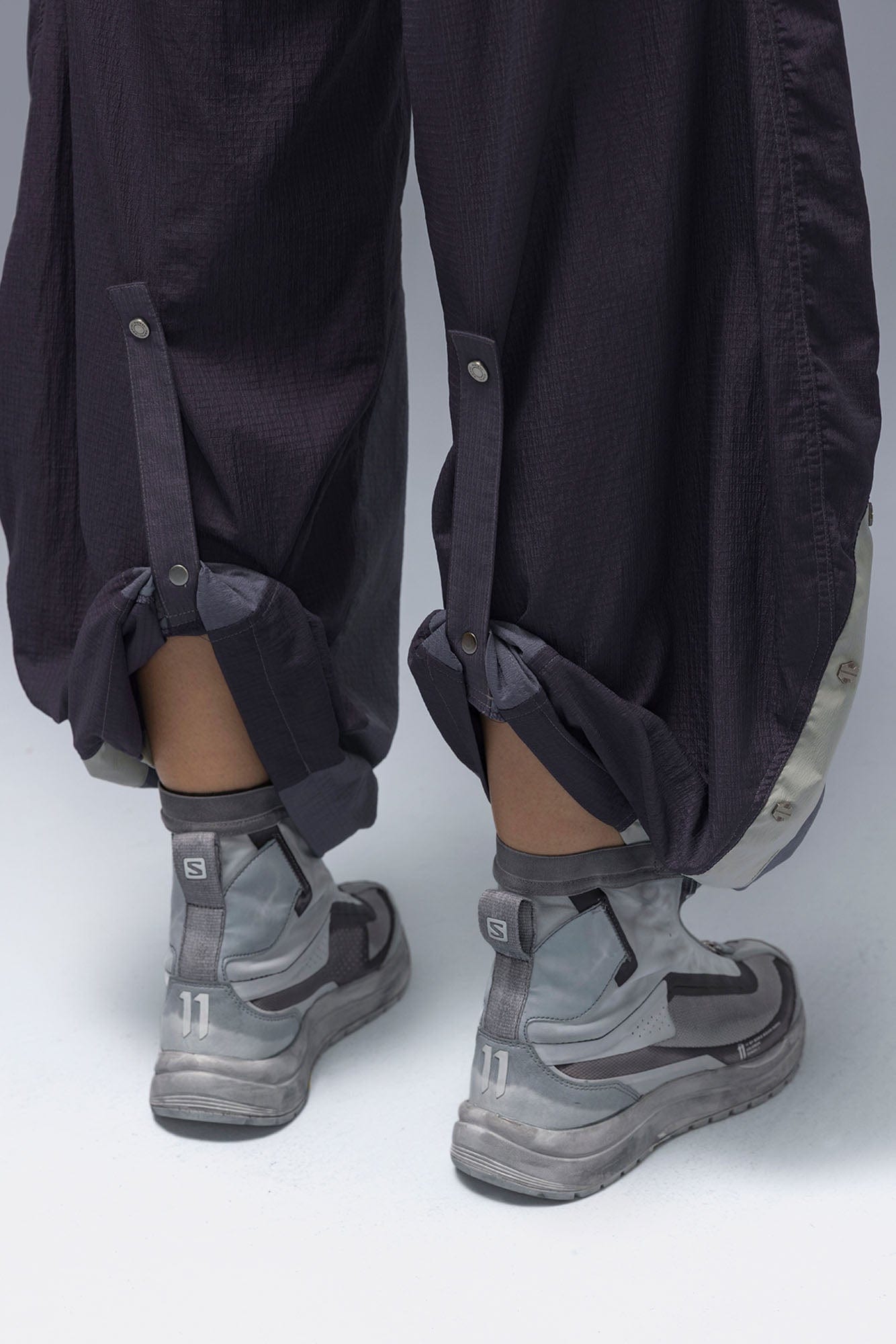 XIPHEVIL Deconstructed Contrast Panel Utility Curved Pants
