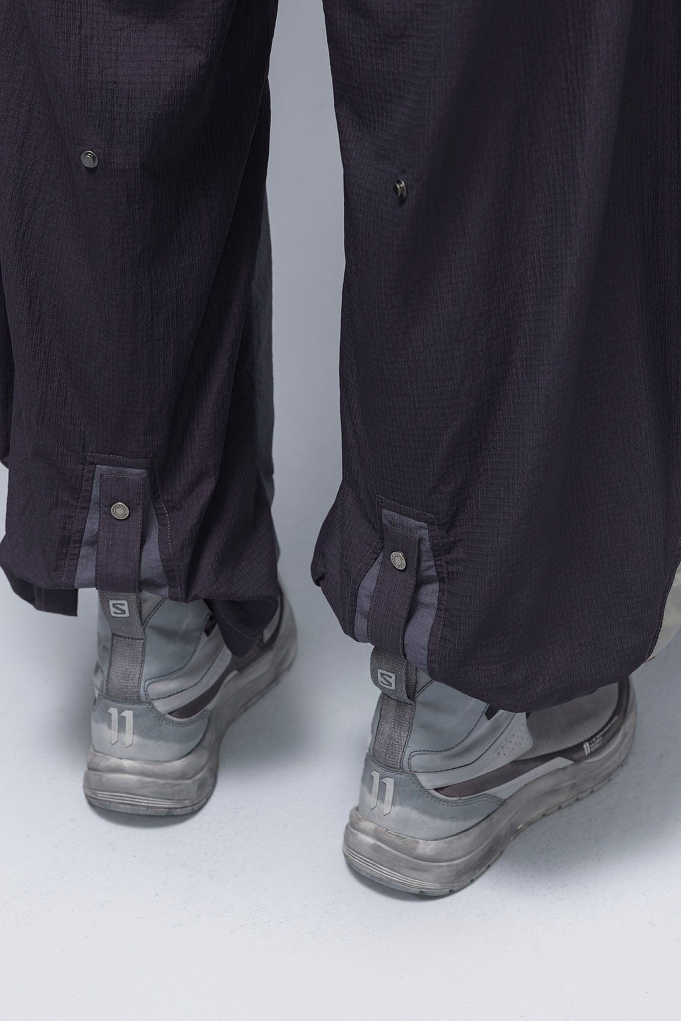 XIPHEVIL Deconstructed Contrast Panel Utility Curved Pants