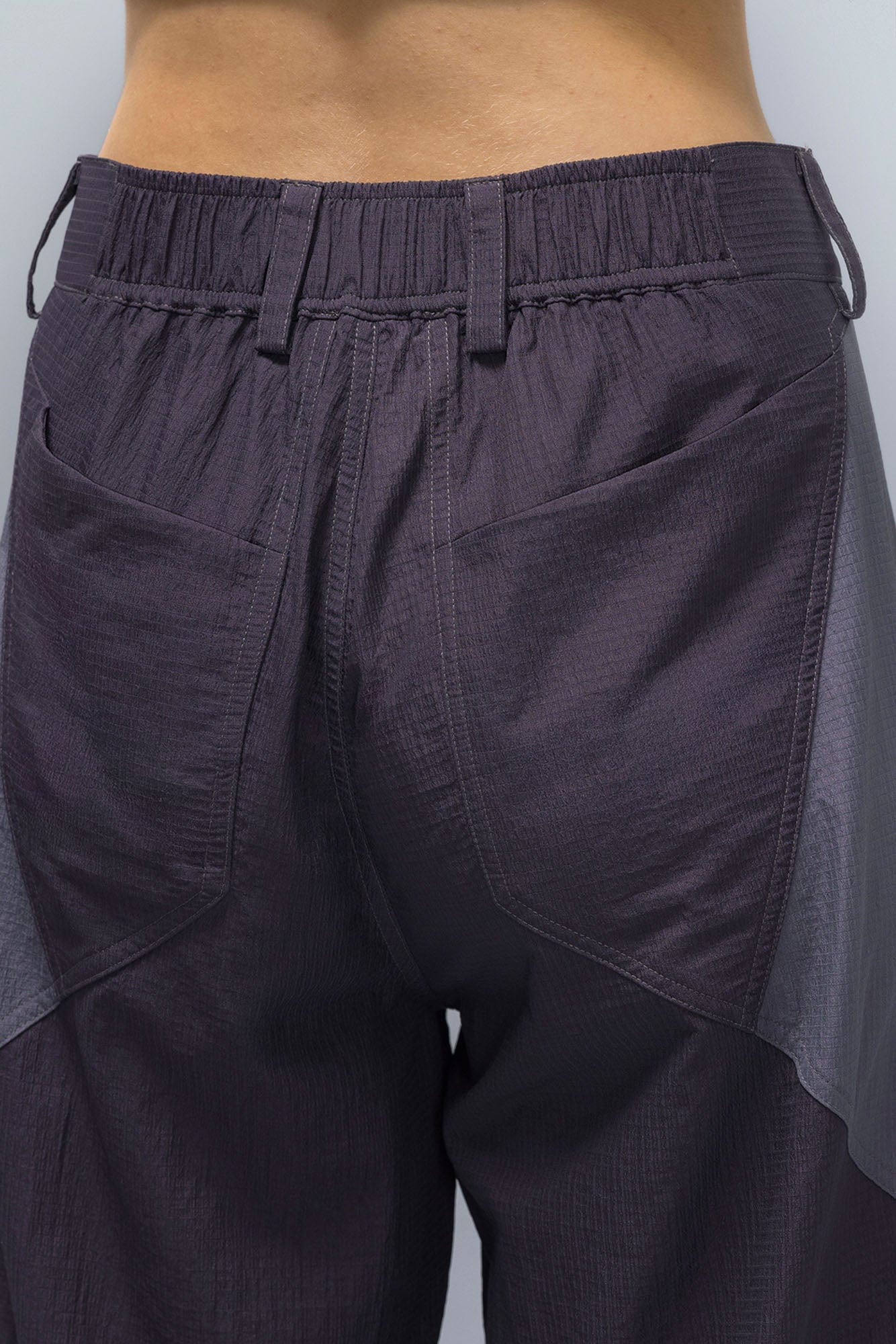 XIPHEVIL Deconstructed Contrast Panel Utility Curved Pants