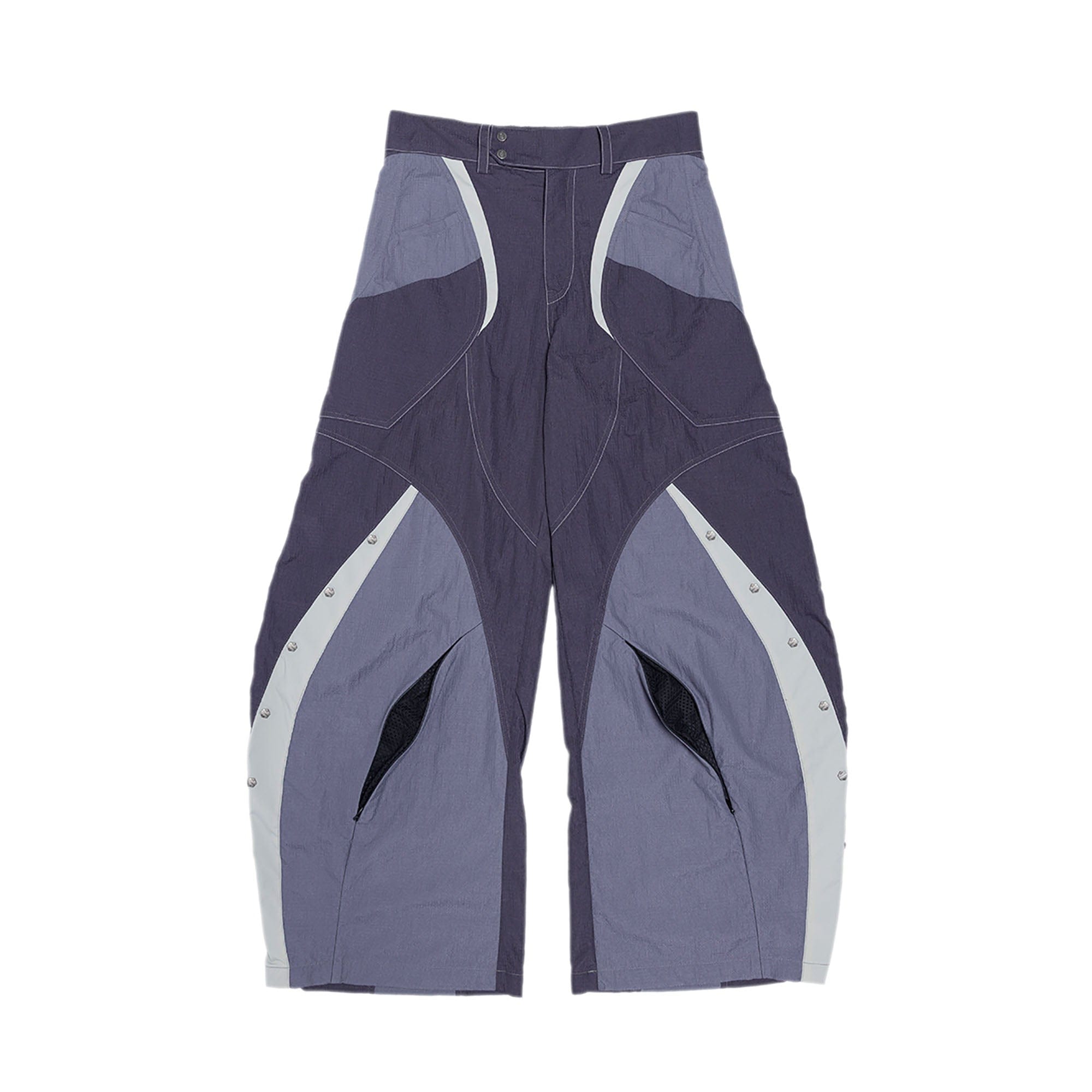 XIPHEVIL Deconstructed Contrast Panel Utility Curved Pants