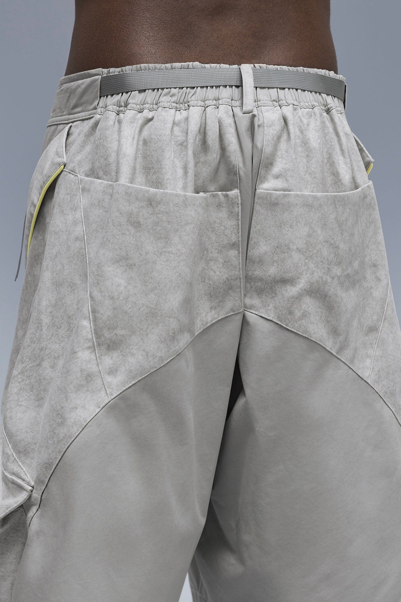 XIPHEVIL Washed Contrast Panel Pocket Utility Shorts Gray
