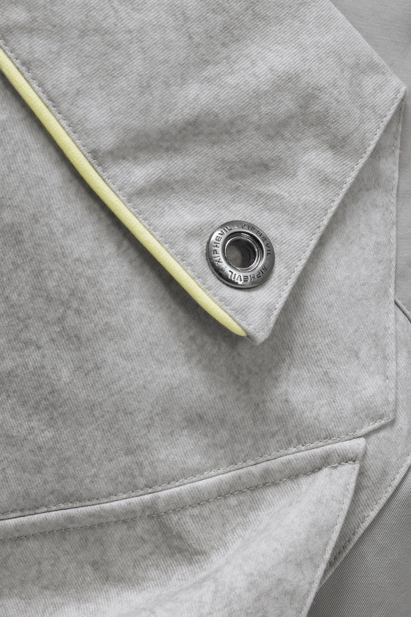 XIPHEVIL Washed Contrast Panel Pocket Utility Shorts Gray