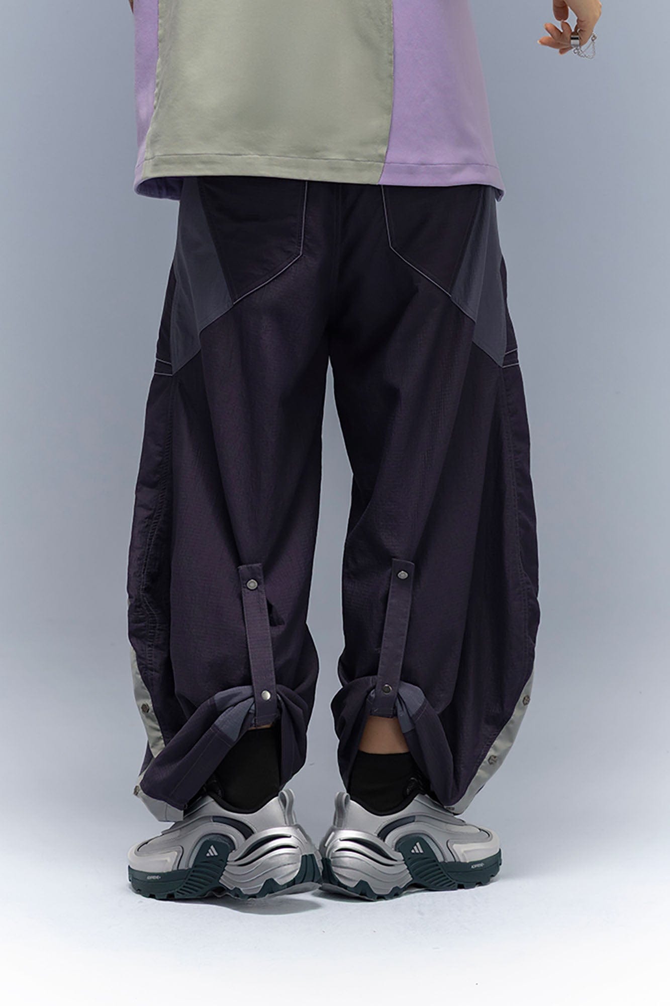 XIPHEVIL Deconstructed Contrast Panel Utility Curved Pants