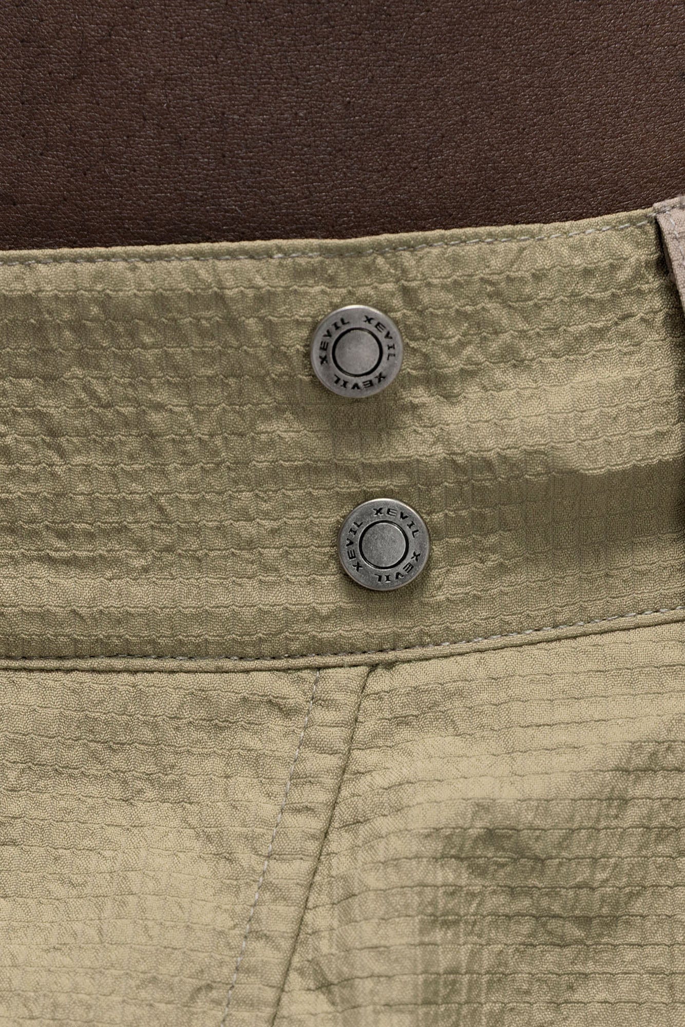 XIPHEVIL Snake Skin Contrast Panel Multi-Pocket Shorts