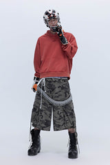 SAVAGEGROWTHWORLD Camo Spliced Multi-Pocket Shorts