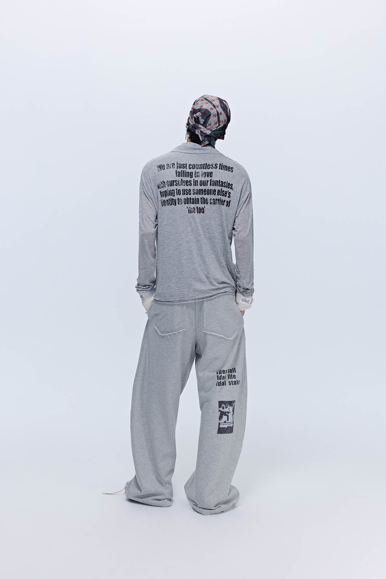 SAVAGEGROWTHWORLD Slogan Curved Drawstring Sweatpants