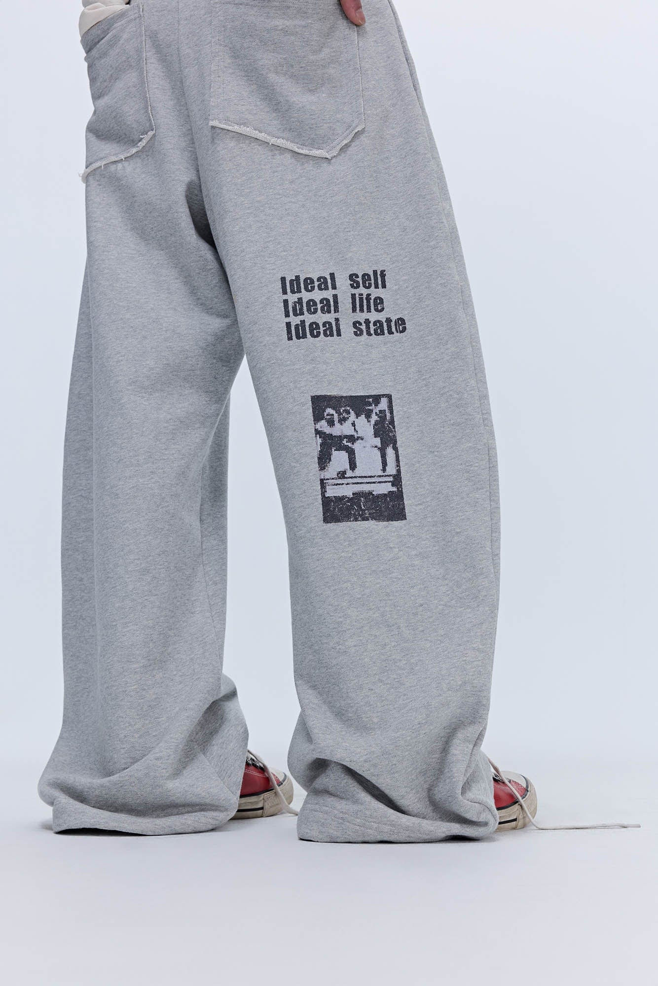 SAVAGEGROWTHWORLD Slogan Curved Drawstring Sweatpants