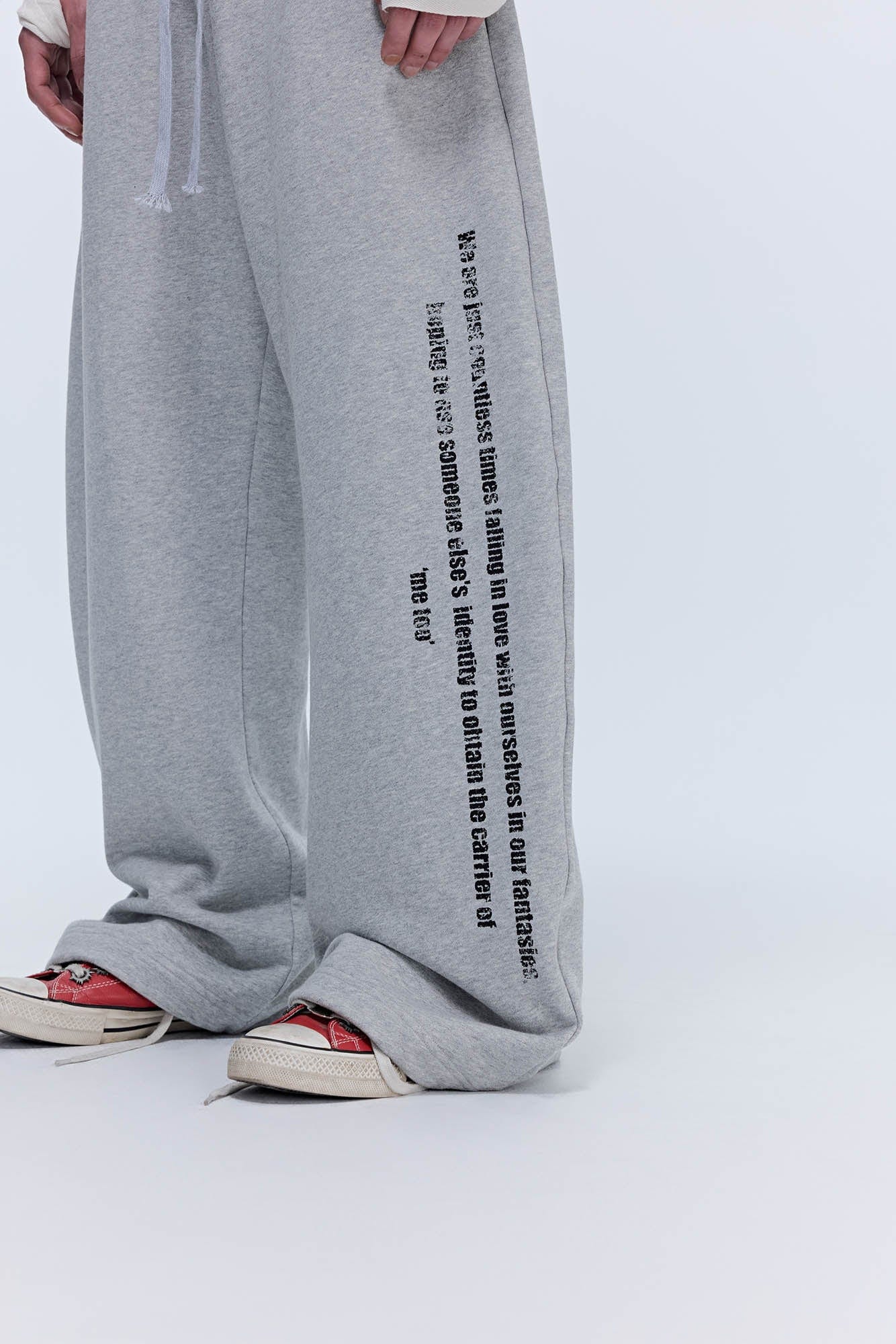 SAVAGEGROWTHWORLD Slogan Curved Drawstring Sweatpants