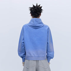 SAVAGEGROWTHWORLD Washed Badge Graphic Gradient Hoodie