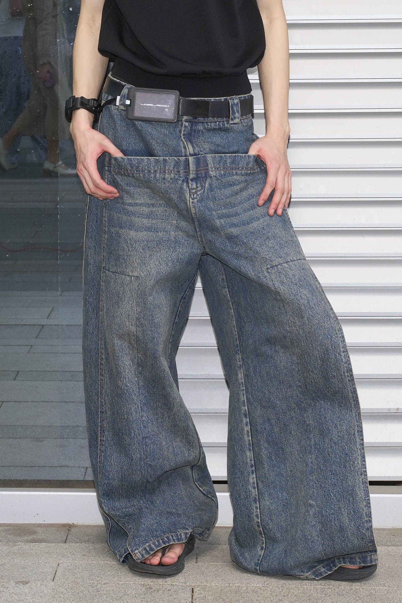 49PERCENT Retro Flap Pocket Panel Wide-Leg Pants