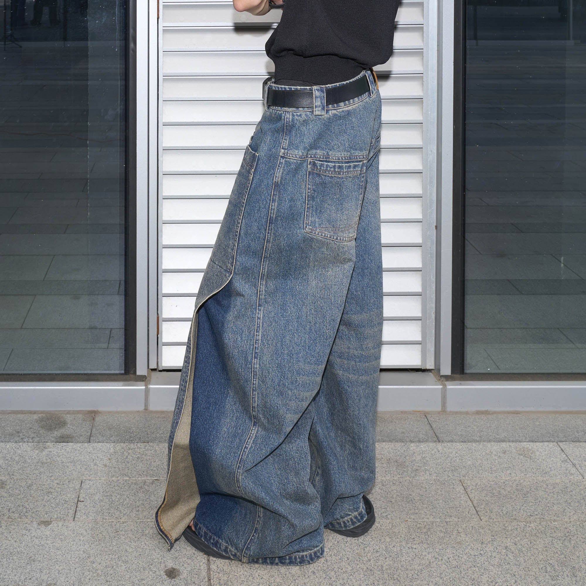 49PERCENT Retro Flap Pocket Panel Wide-Leg Pants