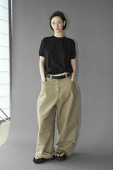 49PERCENT Essential Button-Up Curved Baggy Pants