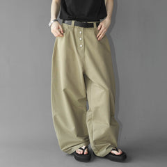 49PERCENT Essential Button-Up Curved Baggy Pants