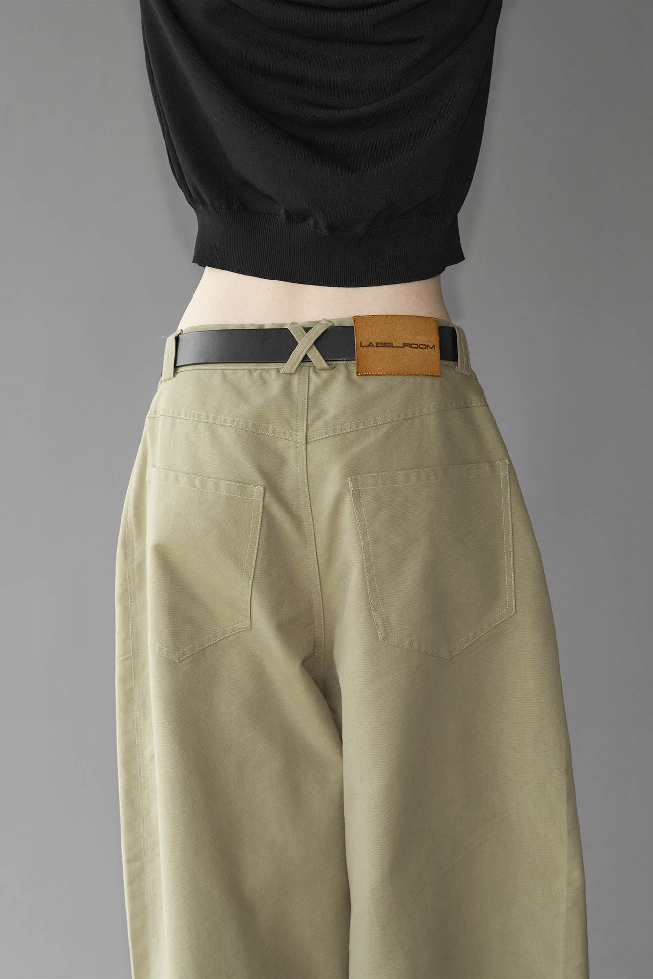 49PERCENT Essential Button-Up Curved Baggy Pants