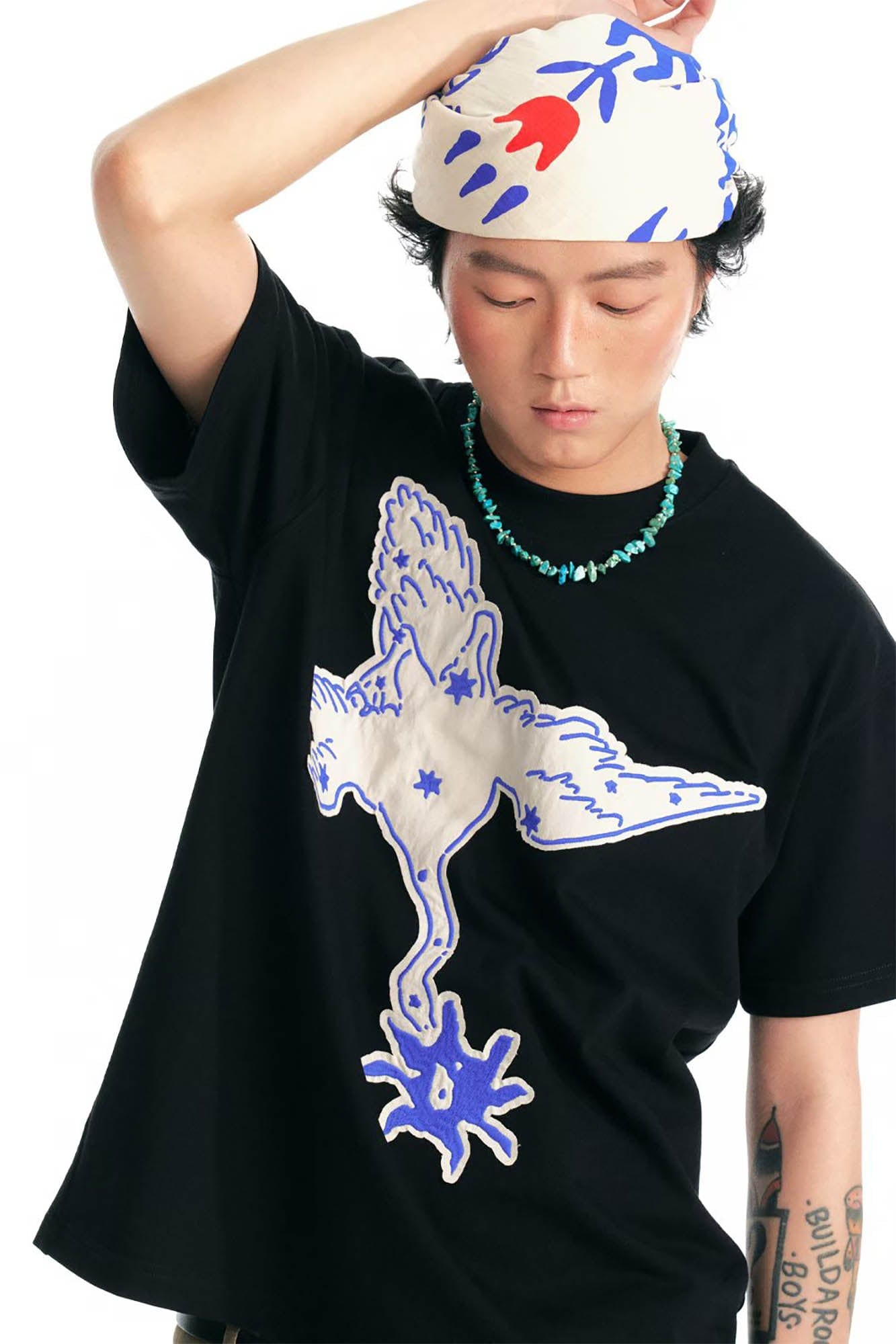 1997 POSTOFFICE Crane With A Blossom Patch T-Shirt