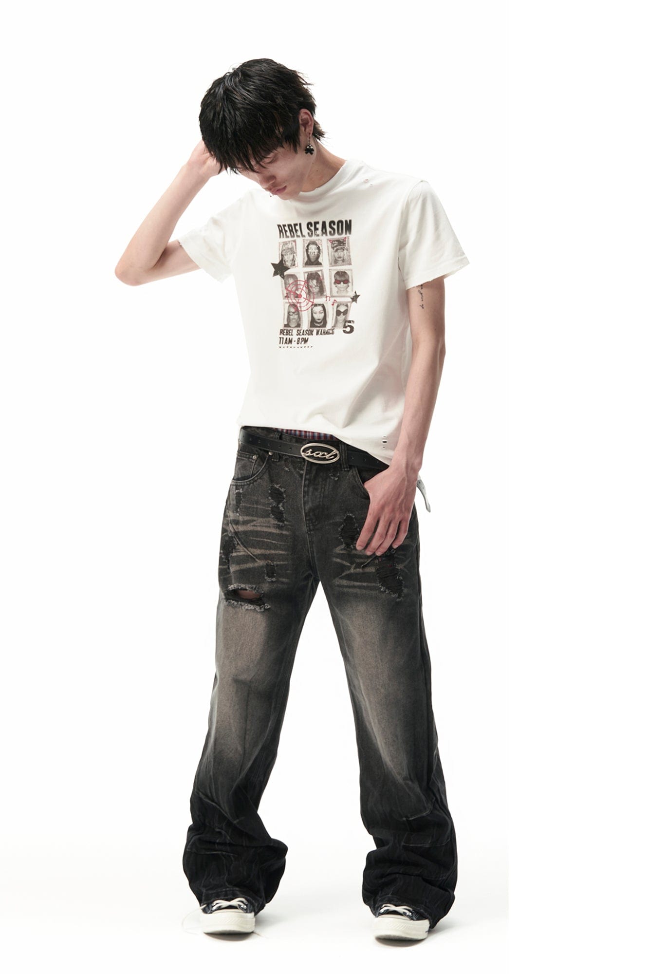 SAVAGEGROWTHWORLD Nine Grid Portraits Graphic T-Shirt