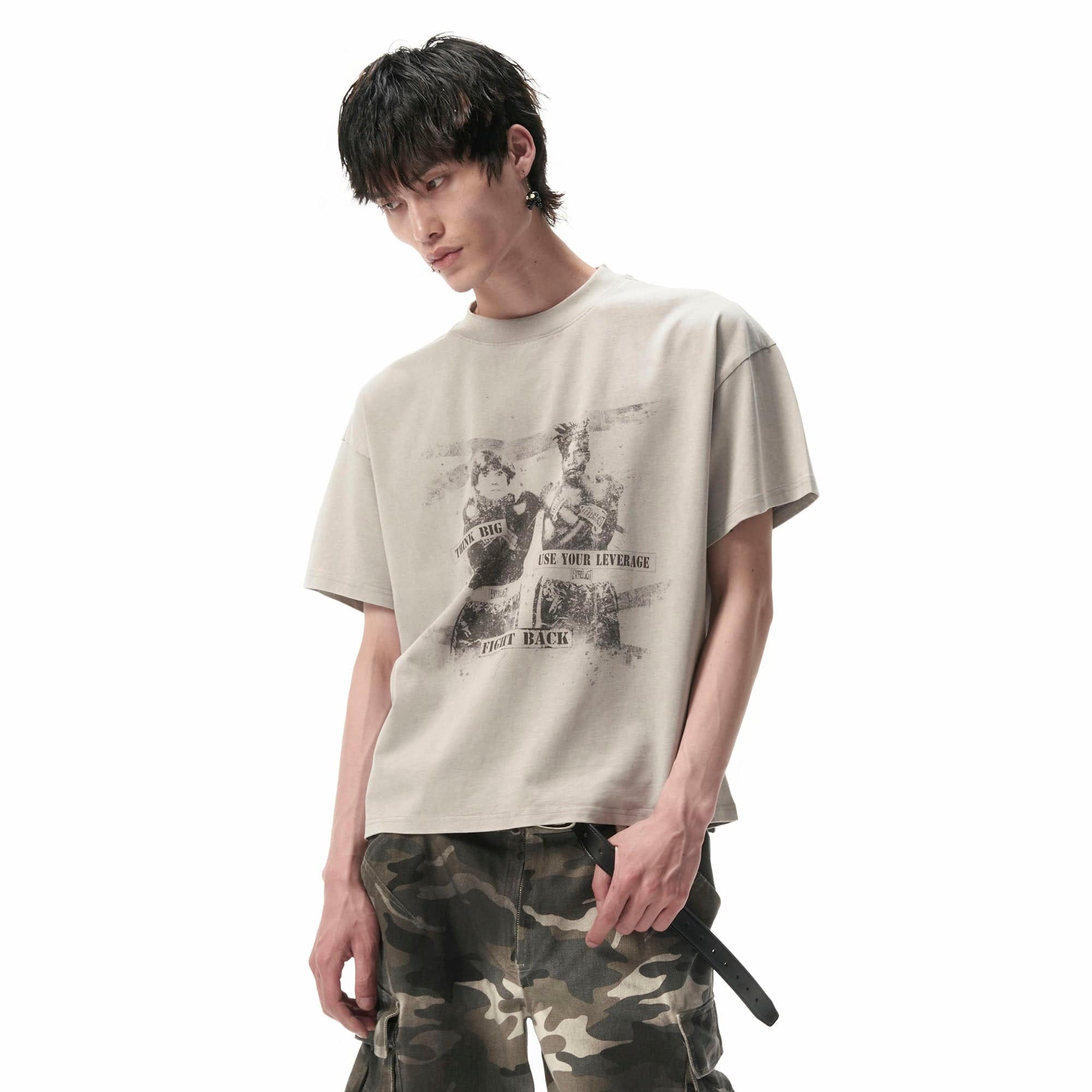 SAVAGEGROWTHWORLD Boxer Graphic Washed T-Shirt