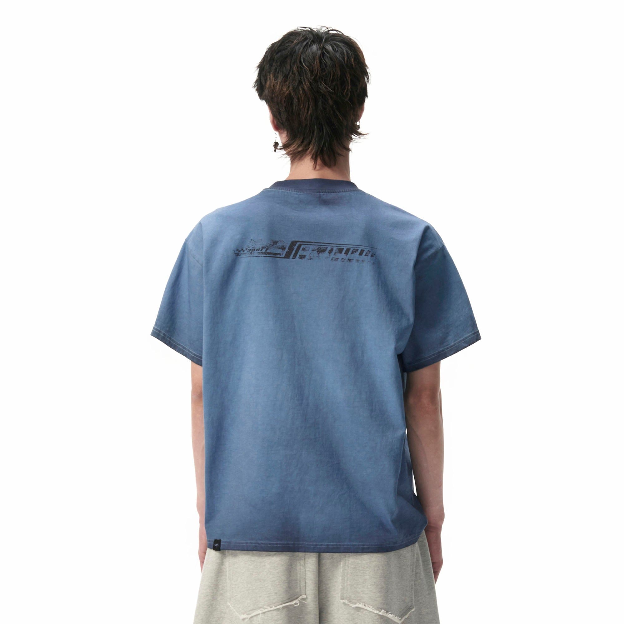 SAVAGEGROWTHWORLD Racer Graphic Faded Washed T-Shirt