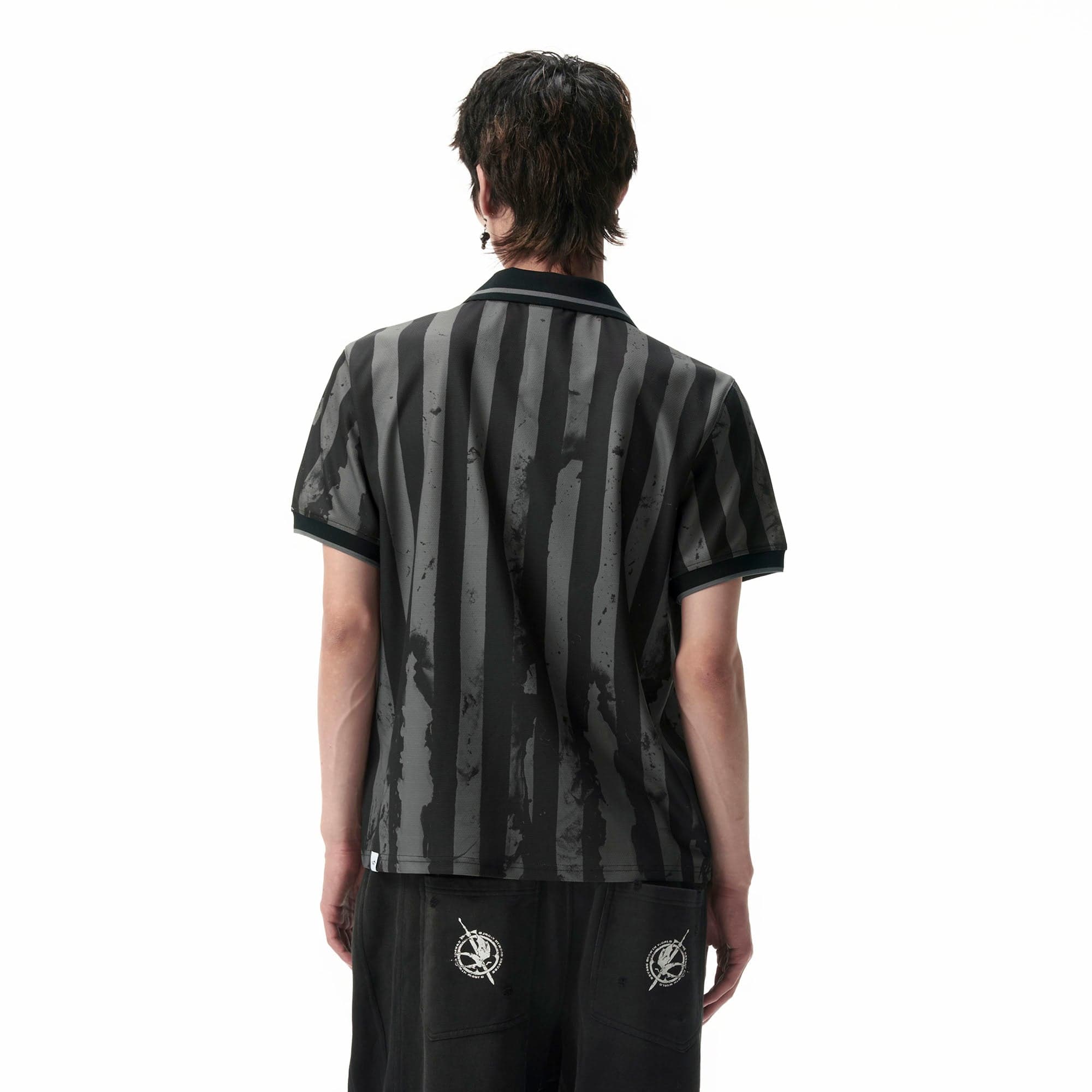 SAVAGEGROWTHWORLD OVERDOSE Distressed Striped Jersey