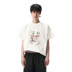 SAVAGEGROWTHWORLD Grunge Rabbit Graphic Distressed T-Shirt