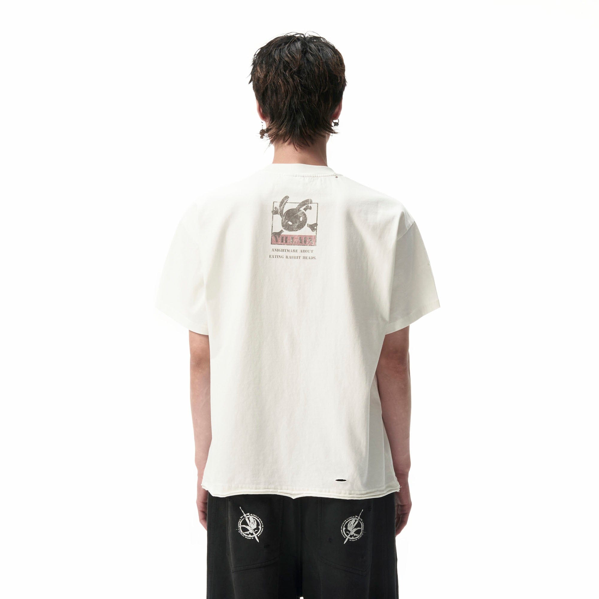 SAVAGEGROWTHWORLD Grunge Rabbit Graphic Distressed T-Shirt