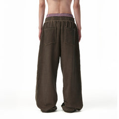 SAVAGEGROWTHWORLD Distressed Side Stripe Drawstring Sweatpants