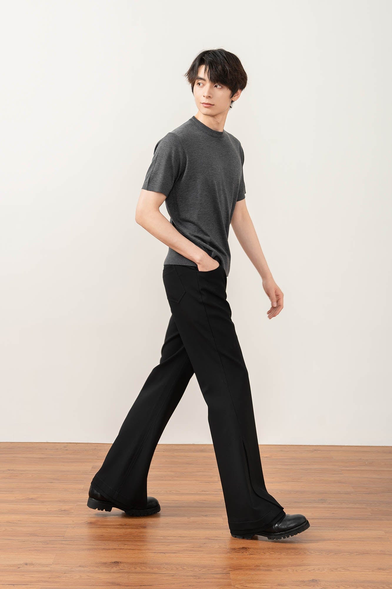 MOITIEDEPETALE Essential Layered Flared Trousers