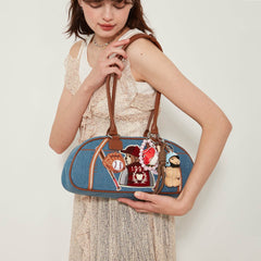 BLING BOX Baseball Club Teddy Denim Bowling Bag