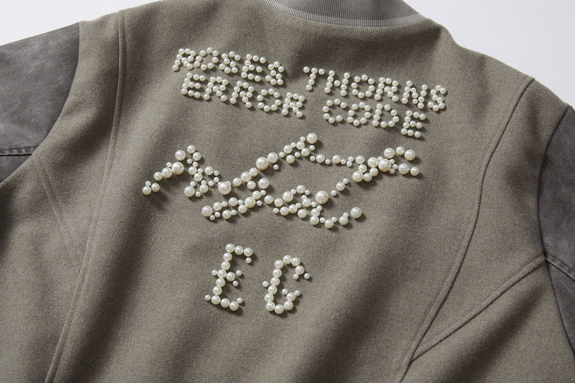 ERROR CODE ROBOT Pearl Embellished Paneled Varsity Jacket