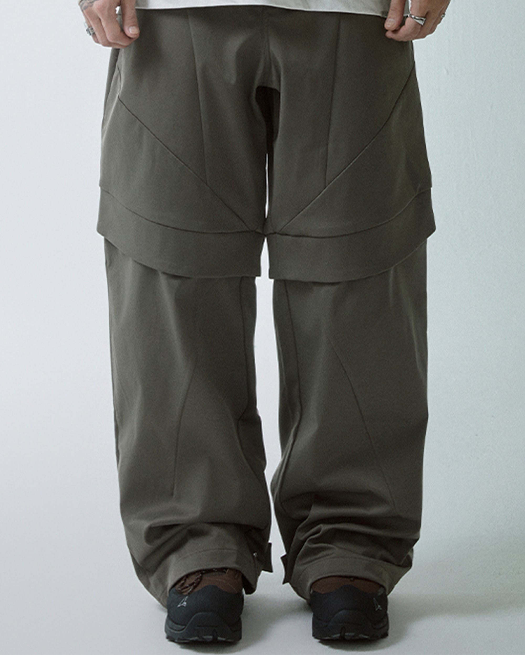 F2CE Modern Deconstructed Double-Knee Rivet Pants