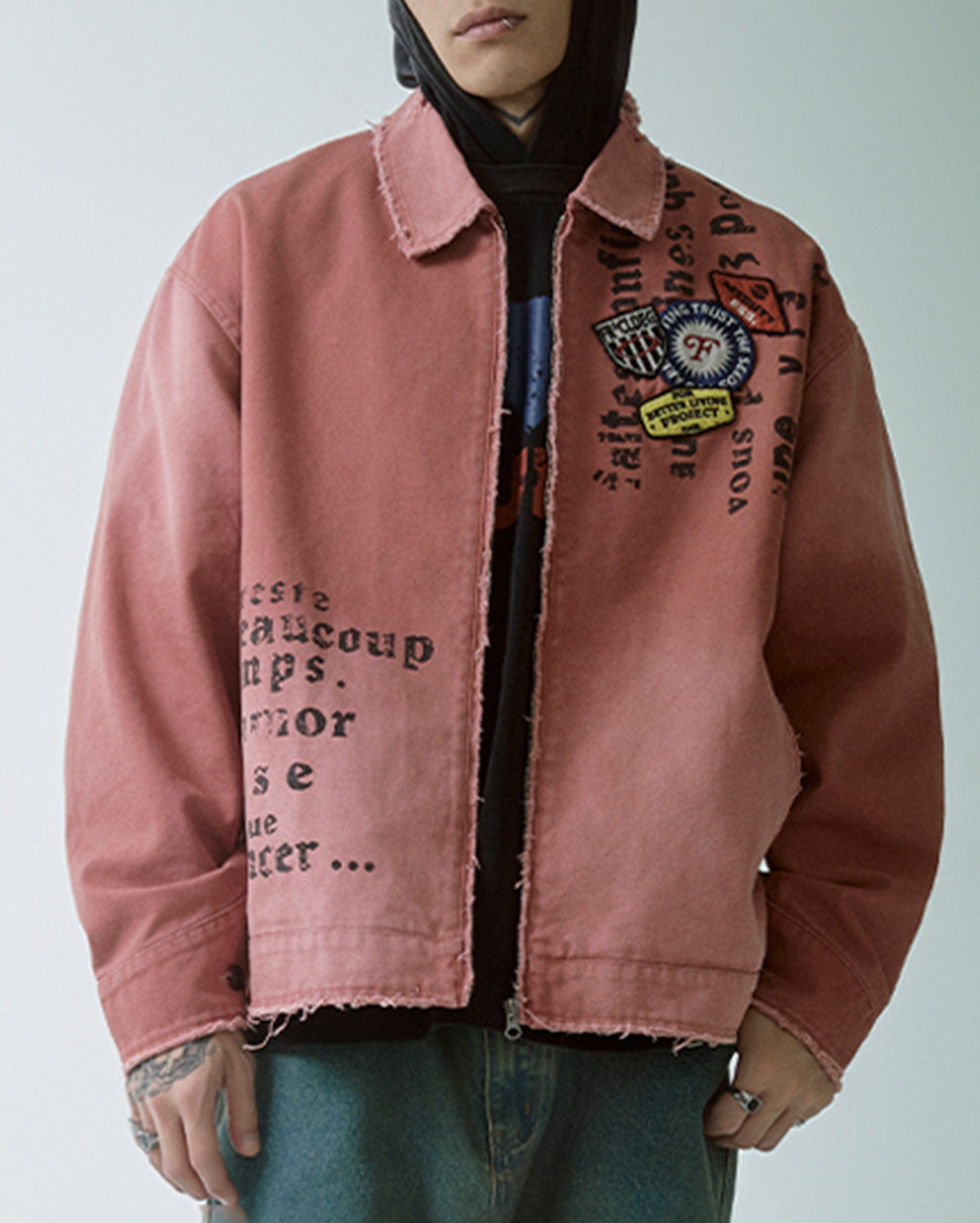 F2CE Distressed Badge Patchwork Jacket