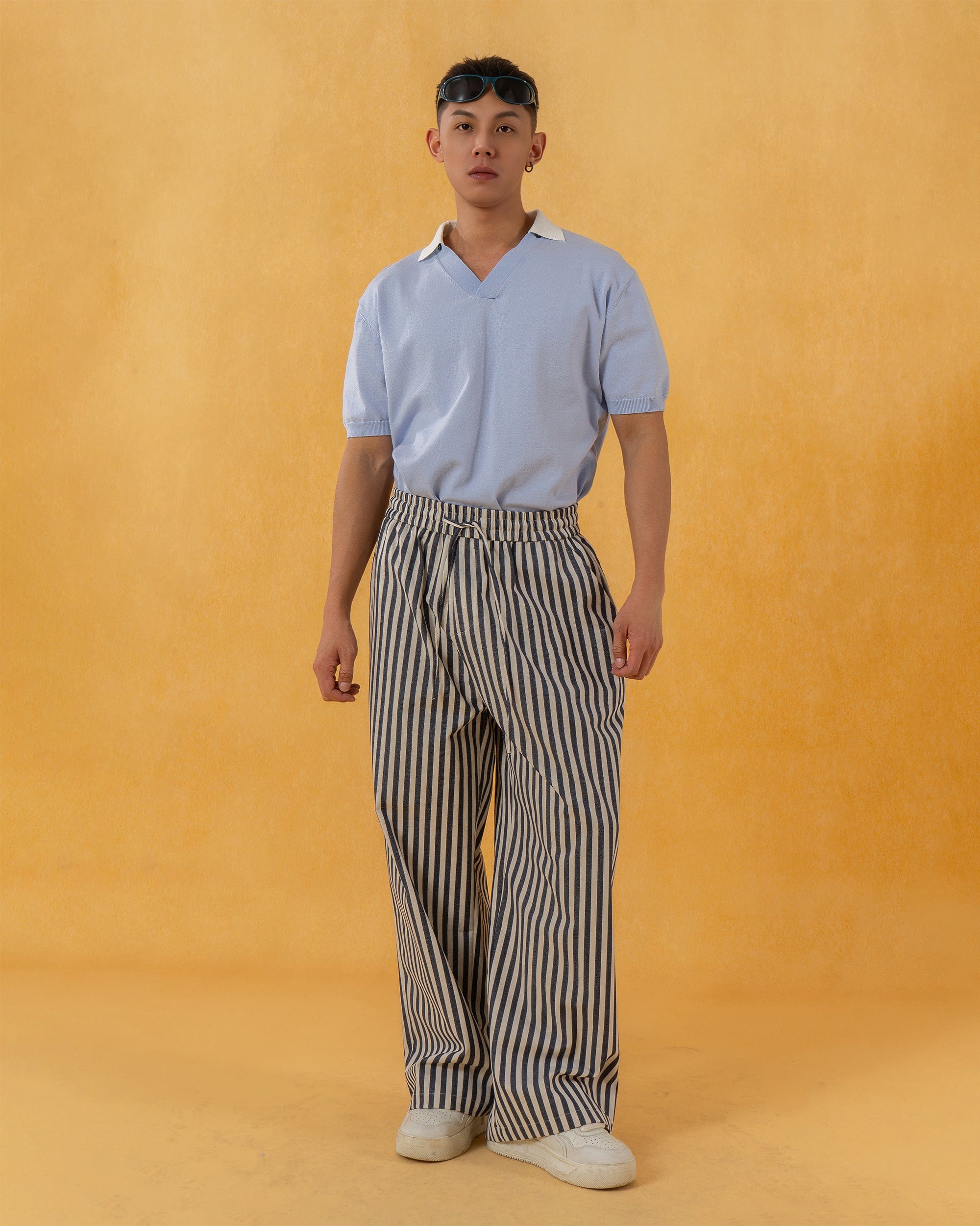 CLP Striped Wide-Leg Pants