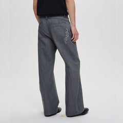 CATSSTAC Floral Embroidered Flared Jeans