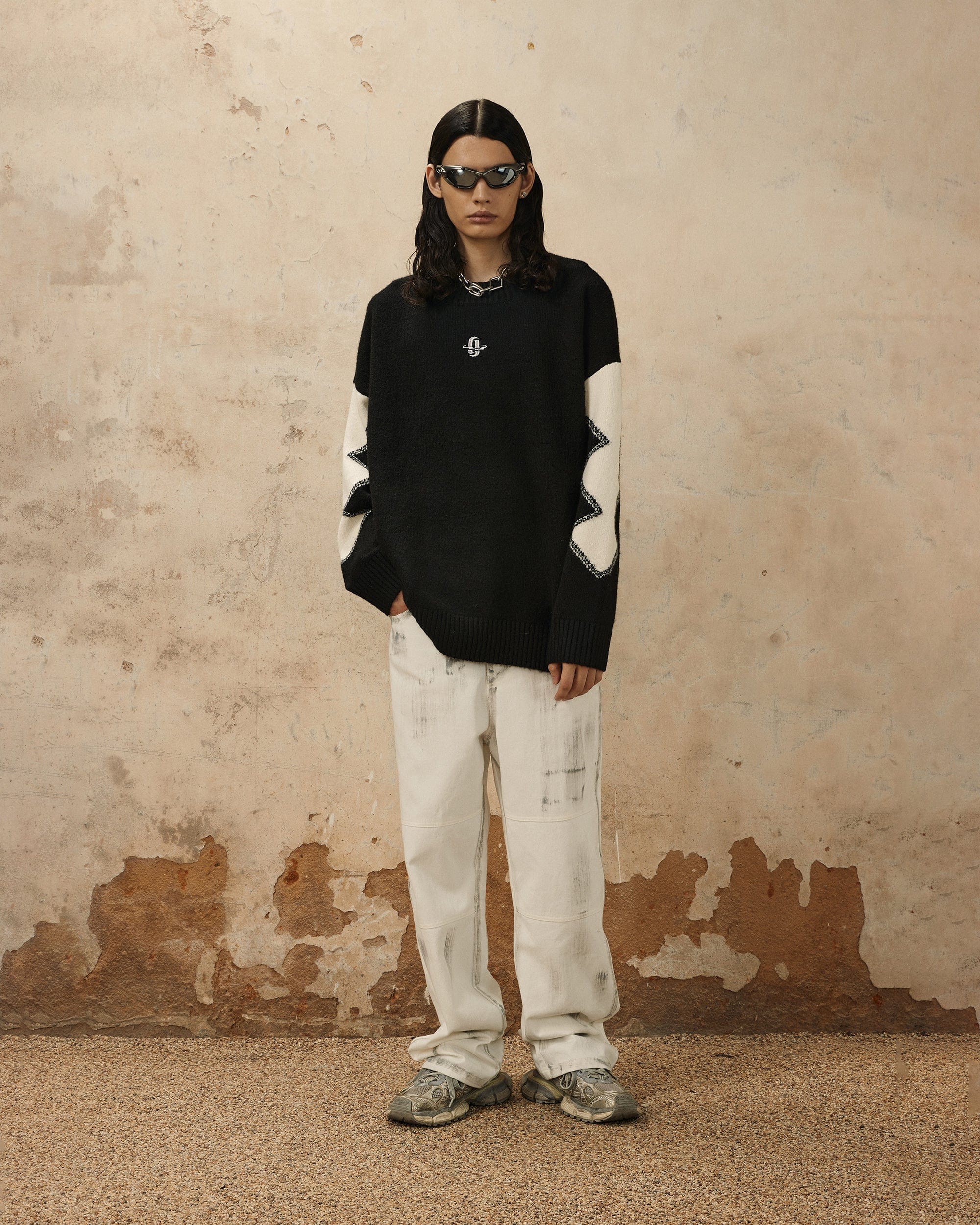OVDY Color-Blocked Patchwork Sweater