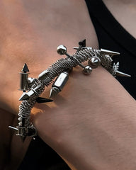 ILLUSORY Time Traveler Rivet Hollow Out Bracelet
