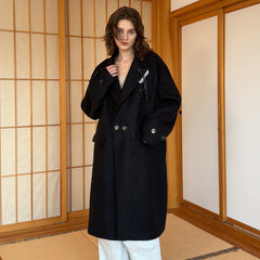 MIICHOUS Modern Oversized Double-Breasted Wool Coat
