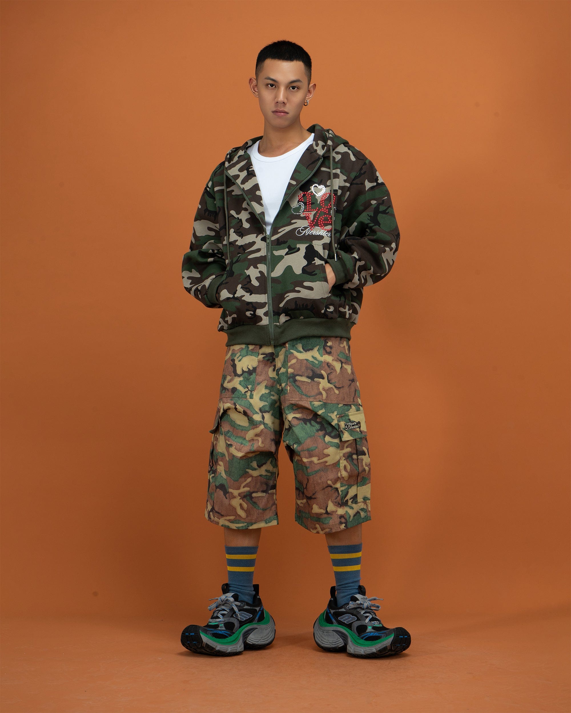 CLP Camo Studded Zip-Up Hoodie