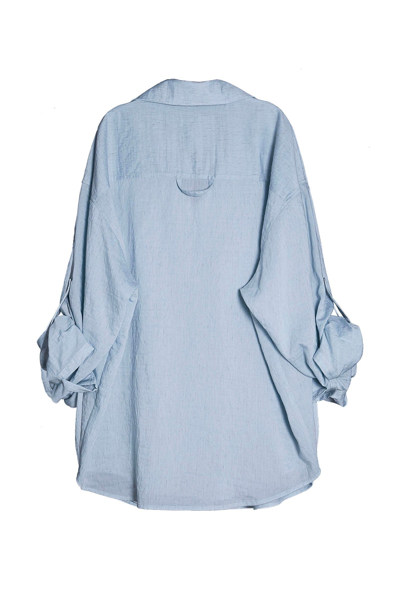 ASSEEN Rose Embroidered Pocket Linen-Blended Overshirt