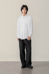 MOITIEDEPETALE Asymmetrical Panel Bamboo Fiber Shirt