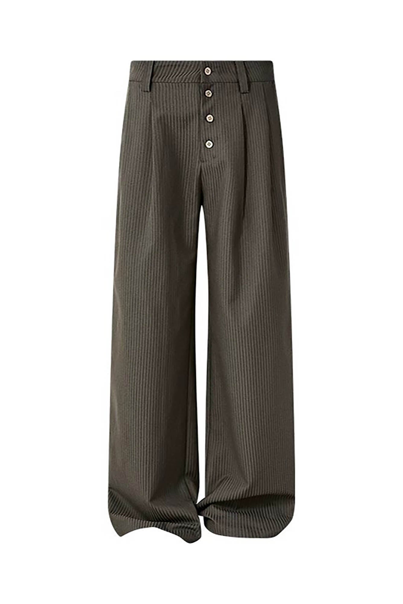 KREATE Pinstriped Pleated Trousers
